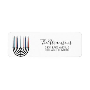 Hanukkah Menorah Holiday Address Label