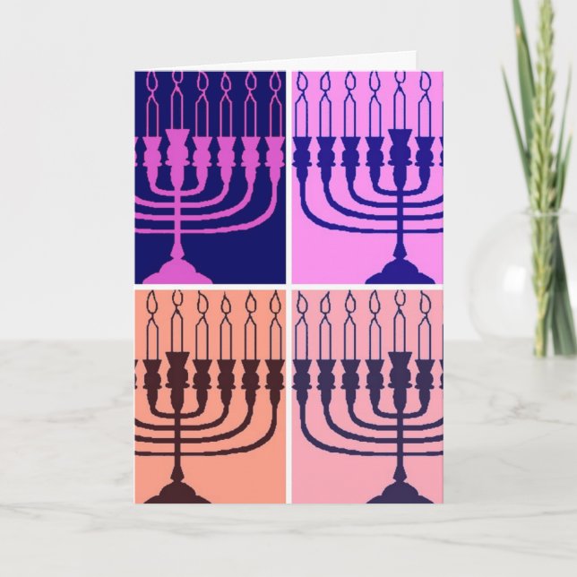 Hanukkah Menorah Holiday Card (Front)