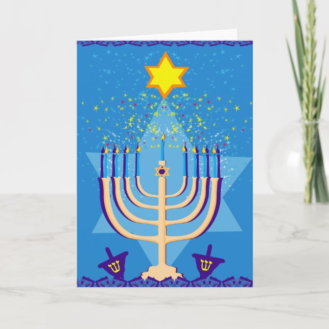hanukkah menorah holiday card (Front)