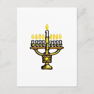 Hanukkah Menorah Holiday Postcard