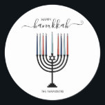 Hanukkah Menorah Holiday Sticker<br><div class="desc">Personalize the custom text above. You can find additional coordinating items in our "Hanukkah Gifts and a Menorah" collection.</div>