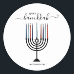 Hanukkah Menorah Holiday Sticker<br><div class="desc">Personalize the custom text above. You can find additional coordinating items in our "Hanukkah Gifts and a Menorah" collection.</div>