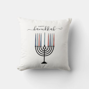 Hanukkah Menorah Holiday Throw Pillow