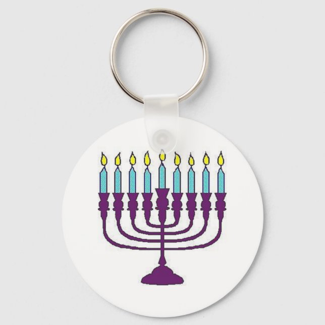 Hanukkah Menorah Keychain (Front)