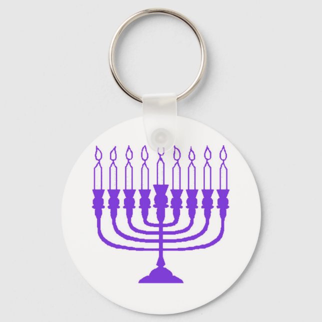 Hanukkah Menorah Keychain (Front)