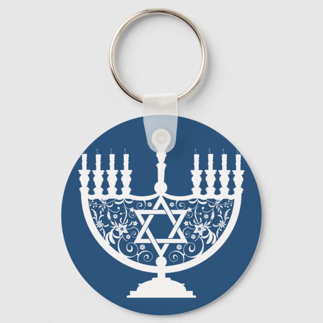 Hanukkah Menorah Keychain (Front)