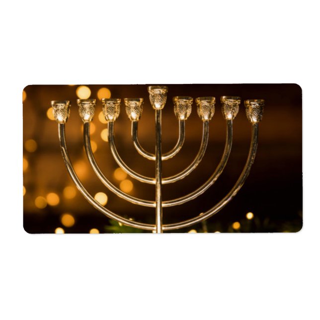 Hanukkah Menorah Label (Front)