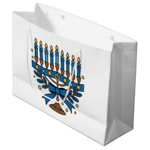 Hanukkah Menorah Large Gift Bag