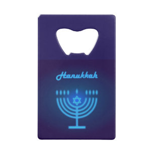 Hanukkah Menorah lights Festival decoration Credit Card Bottle Opener