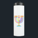 Hanukkah Menorah Lights Holiday symbol Thermal Tumbler<br><div class="desc">Hanukkah Menorah Lights Holiday symbol. Hanukkah Logo Decoration. Irael,  Jerusalem. Sofiartmedia Modern Design.</div>