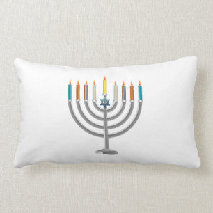 Hanukkah menorah lumbar pillow
