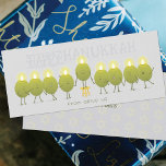 Hanukkah Menorah Olives | Grey Group<br><div class="desc">Celebrate the Festival of Lights with a smile! This Hanukkah card features a group of fun-loving olives who light up together to form a menorah, with the playful message “Happy Hanukkah from olive us.” Perfect for families, friends, organizations, or businesses — and available with a logo template for an extra...</div>