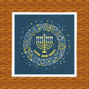Hanukkah Menorah Paper Napkins, Guest Towel Napkin