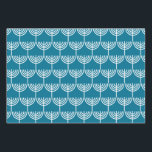 Hanukkah Menorah Pattern in Teal and White Wrapping Paper Sheet<br><div class="desc">Tasteful,  modern,  simple,  clean Hanukkah Chanukah Menorah / Chanukiah pattern in teal blue and white. Coordinating gift wrapping sheets for an elegant festival of lights. Perfect for the Jewish holidays.</div>