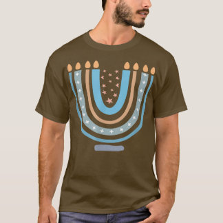 Hanukkah Menorah Rainbow Candle Light Hanukkah Cel T-Shirt