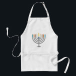 Hanukkah menorah standard apron<br><div class="desc">Hanukkah menorah. clock the orange" Customize it" button to customize the template by changing the background colour, if desired. Personalize by adding personal text of name , initials or Hanukkah greetings, as desired</div>