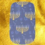 Hanukkah Menorah Star Minx Nail Art Decals<br><div class="desc">.Celebrate eight days and eight nights of the Festival of Lights with Hanukkah cards and gifts. The festival of lights is here. Light the menorah, play with the dreidel and feast on latkes and sufganiyots. Celebrate the spirit of Hanukkah with friends, family and loved ones by wishing them Happy Hanukkah....</div>