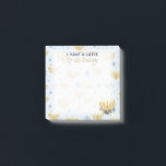 Hanukkah Menorah & Star of David Pattern | Blue Post-it Notes<br><div class="desc">This Hanukkah design features a menorah and Star of David pattern set on pastel blue and menorah with a blue and gold flower bouquet. The fun play on words "I Have a Latke To Do Today" may be personalized.</div>