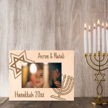 Hanukkah Menorah Star of David Simple and Classic  Etched Frames<br><div class="desc">Happy Hanukkah ❄
Great Beautiful Personalized gift for family and friends! makes grandparents happy!
Replace the text with your own name or message.
Happy Holidays 🕯 ⚘</div>