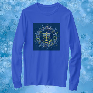 Hanukkah Menorah Star of David Wreath T-Shirt