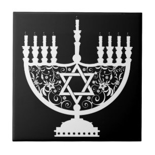 Hanukkah Menorah Tile