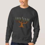 Hanukkah Menorah Tree Embroidered Sweatshirt<br><div class="desc">Hanukkah design features a tree with branchs of lit candles creating a unique Menorah.</div>