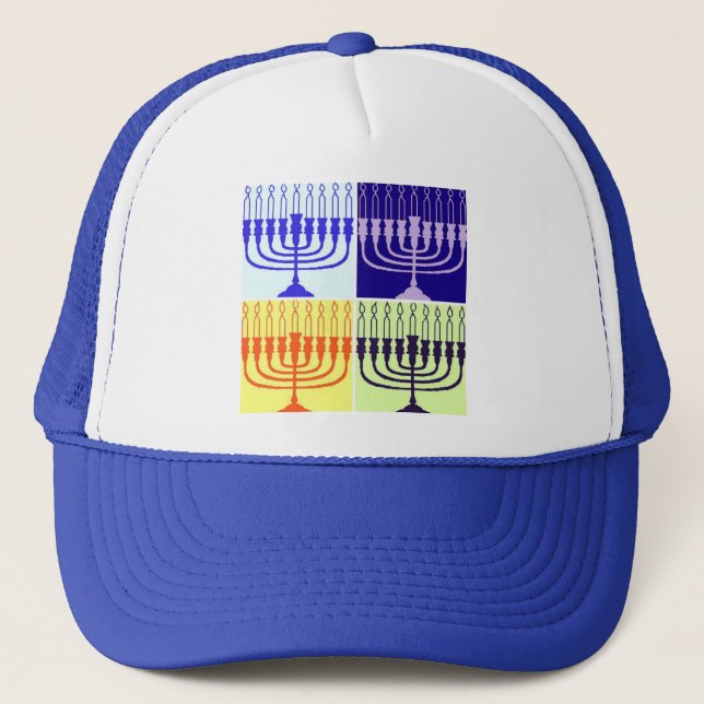 Hanukkah Menorah Trucker Hat (Front)