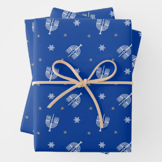 Hanukkah Menorah Wrapping Paper Sheet