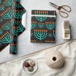 Hanukkah Menorahs Wrapping Paper<br><div class="desc">A Festive Festival Of Lights Menorah Wrapping Paper For Hanukkah Gifts</div>