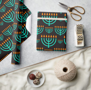 Hanukkah Menorahs  Wrapping Paper