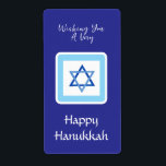 HANUKKAH message Blue rectangle<br><div class="desc">customize your Holiday Season message.
 I love painting and design! I hope you enjoy my artwork.</div>