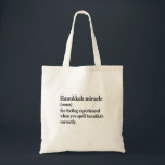 Hanukkah Miracle Funny Chanukah Jewish Definition Tote Bag<br><div class="desc">Hanukkah, jewish, jew, chanukah, dreidel, gift, birthday, groovy, christmas, menorah</div>