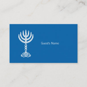 Hanukkah Motif blue Place Card