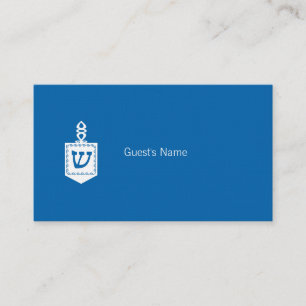 Hanukkah Motif Dreidel blue Place Card