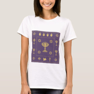 Hanukkah Motif purple Ladies Fitted T-shirt