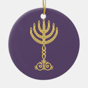 Hanukkah Motif purple Ornament 2
