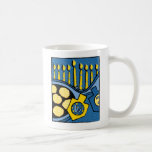 Hanukkah Mug humourous Personalize Option<br><div class="desc">Hand drawn,  Hanukkah designed,  humourous blue rimmed mug. Personalization option ready if you are!</div>