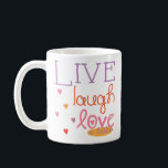 Hanukkah Mug "Live Laugh Love a latke" Multicolor<br><div class="desc">Multicolor, Fun Hanukkah mug. "Live, Laugh, Love a latke! Chanukah Mug. Personalize by deleting, "Happy Chanukah, Bubbie! Love, Amy & Jason", then choose your favourite font style, size, colour and wording to personalize your mug! Create a simply simple gift by adding some goodies to the mug, wrap it with cellophane...</div>