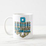 Hanukkah Mug "O Dreidel Dreidel Dreidel..."<br><div class="desc">Blue and Gold Hanukkah mug. "O Dreidel Dreidel Dreidel Now Dreidel We Shall Play" Chanukah Mug. Personalize by deleting, "Happy Chanukah, Bubbie! Love, Amy & Jason", then choose your favourite font style, size, colour and wording to personalize your mug! Create a simply simple gift by adding some goodies to the...</div>