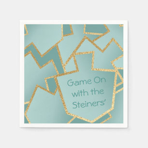 Hanukkah Napkin Personalize New Elegant Turquoise