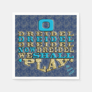 Hanukkah Napkins Personalize "Dreidel Play"