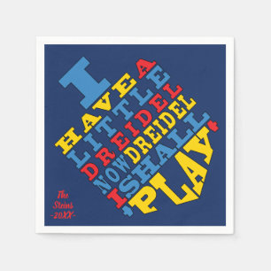 Hanukkah Napkins Personalize "Dreidel Spin"