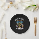 Hanukkah Not Today Santa Jewish Chanukah  Paper Plate<br><div class="desc">Hanukkah Not Today Santa Jewish Chanukah</div>