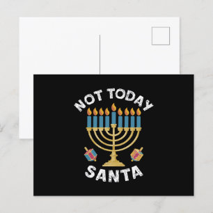 Hanukkah Not Today Santa Jewish Chanukah  Postcard