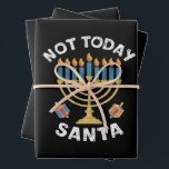 Hanukkah Not Today Santa Jewish Chanukah  Wrapping Paper Sheet<br><div class="desc">Hanukkah Not Today Santa Jewish Chanukah</div>