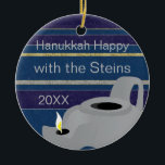 Hanukkah "Oil Lamp/Gold" Circle Ornament<br><div class="desc">Hanukkah "Oil Lamp/Gold" Circle Ornament. (2 sided) Personalize by deleting text on front and back of the ornament. Then using your favorite font color, size, and style, type in your own words. Thanks for stopping and shopping by. Much appreciated! Happy Chanukah/Hanukkah! Bring a lot more holiday cheer to your tree...</div>