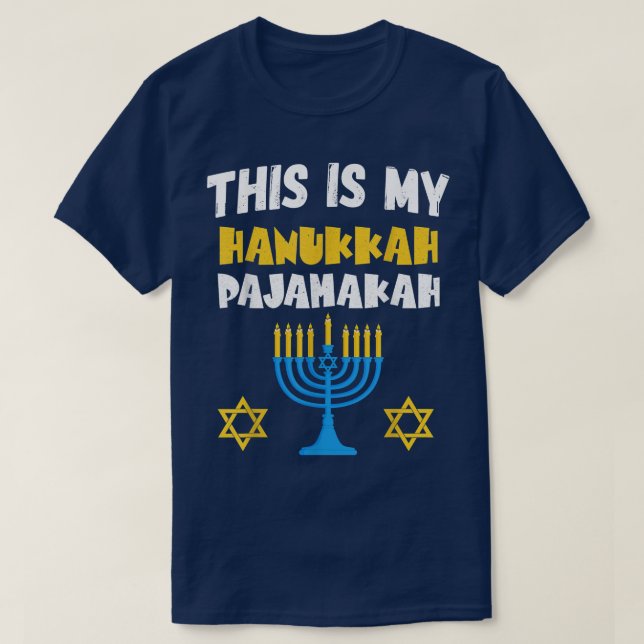 Hanukkah Pajamas for Family Chanukah Pajamas Funny T-Shirt (Design Front)
