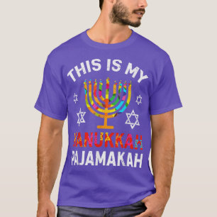 Hanukkah Pajamas Holiday Menorah Joke Humor Funny T-Shirt