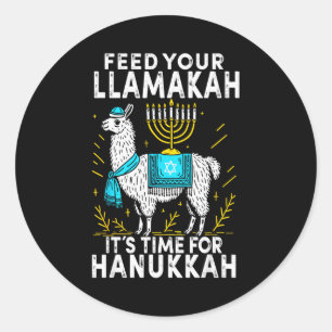 Hanukkah Pajamas Llamakah Funny Llama Chanukah Pjs Classic Round Sticker