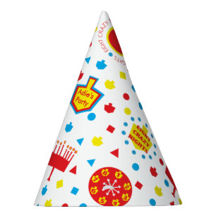 Hanukkah Party Hat COLORFUL 8 CRAZY NIGHTS